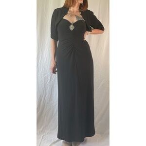 70’s Vintage ‘Alex Evening’ Black Disco Hostess Maxi Dress Set